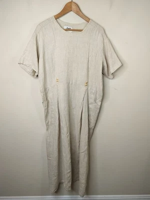 Maxi Vestido Vintage Lino Por Jeanne Engelhart Grande Para Mujer Lagenlook Modos Foto 1 de 4