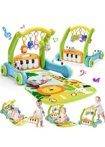 Baby Gym Spielmatte mit Lauflernhilfe, 2 in 1 Kick and Play Piano Activity Center mit L - Bild 1 von 5