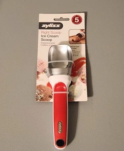 Zyliss lce Cream Scoop Weighted Ergonomic Balanced Red Handle Metal BPA Free  - Picture 1 of 5