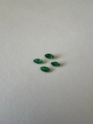 Lote de 4 Piezas Sueltas Natural Verde Esmeralda Forma Marquesa. Peso 0,33 quilates. Foto 1 de 2
