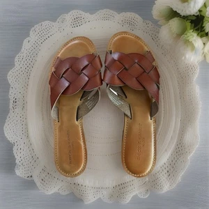 Rock & Candy By Zigi Bernyce Faux Leather Braided Slides Sandals Sz 9 - Picture 1 of 4