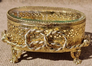 GUILDCREST 24 KT vergoldet Ormolu Schatulle Vintage Schmuckkästchen - Bild 1 von 13