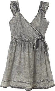 Mayoral Gray Chambray Dress Girls Size 12 New Without Tags - Picture 1 of 7