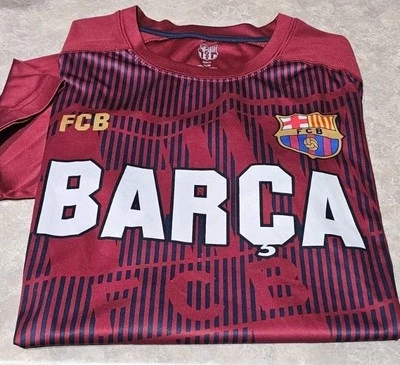 FC BARCELONA-Crimson Perform.Poly,  Mens SS, Logo Print Athletic Fan Jersey-(M) - Image 1 of 4