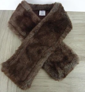 Lands' End Marrón Imitación Piel Cuello Bufanda Accesorio Clásico Antiguo Dinero Mob Esposa - Imagen 1 de 6