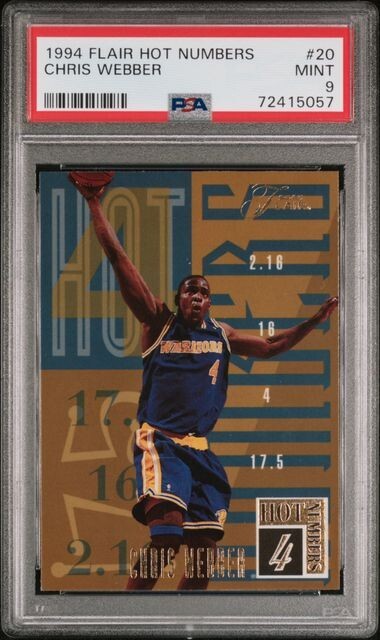 1994-95 Flair Chris Webber HOT NUMBERS Insert SP PSA 9 MINT. POP 2! 2nd Year