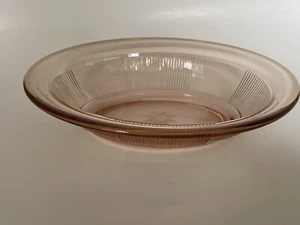 Depression Pink Glass Oval Vegetables Bowl Etched Floral 8.5” Wide - Picture 1 of 5