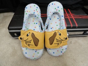 Dotson Dog Sling back Slippers Adjustable Blue Polka Dots Big Kids Size XL (4-5) - Picture 1 of 10
