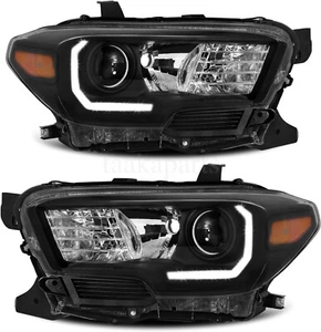 Headlights Headlamp Black Housing W/ LED DRL For 2016-2022 Toyota Tacoma - Picture 1 of 6