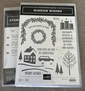 Retired Stampin Up Stamp Set WINDOW WISHES & WINDOW Dies - Christmas, Trees,Car - Picture 1 of 2