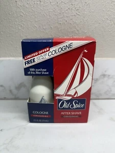 Vintage Old Spice Mens Cologne/After Shave Set Milk Glass Shulton 2 Pack NOS - Picture 1 of 6