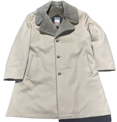Chaqueta de gabardina Mighty Mac Out O Gloucester para hombre 44R beige piel forrada de sherpa Foto 1 de 4