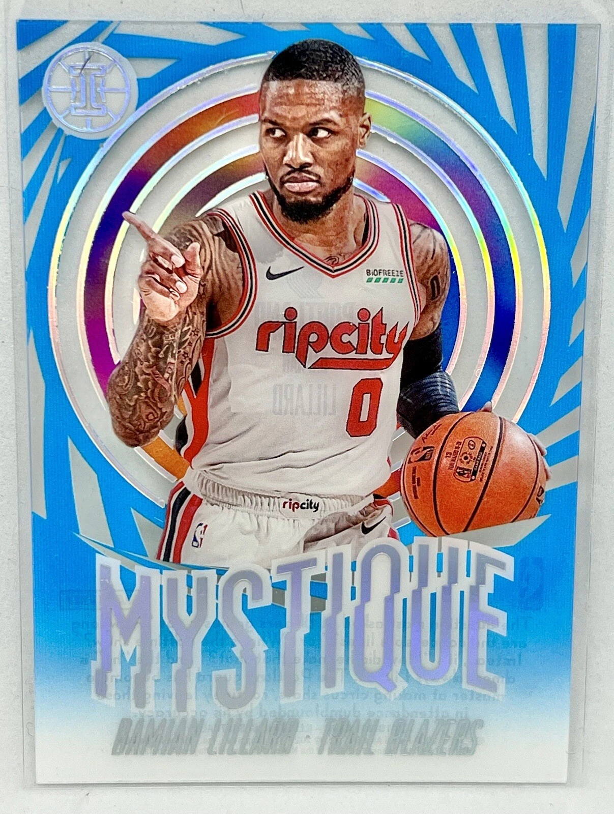 2019-20 Panini Illusions Damian Lillard Mystique Sapphire #18 Trail Blazers