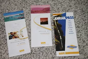 Folletos de ferrocarril VIA ALOJAMIENTO Y RESTAURANTES; SERVICIOS DE CORREDOR; CANRAILPASS 1991 - Imagen 1 de 2