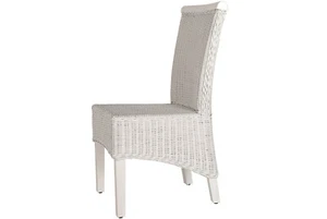 Rattanstuhl Natur-Rattanstühle weiß - Massivholz - Indoor für innen - Bild 1 von 1