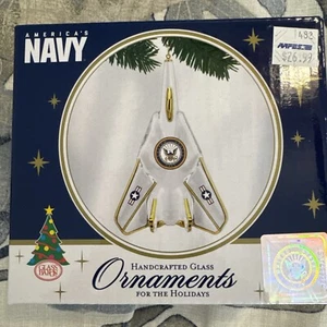 US Navy Glass Baron ~ Handcrafted Glass F-14 Tomcat Jet Ornament 2024 Nice! - Picture 1 of 4