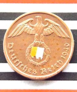 GERMAN Coin 1940 A 2 REICHSPFENNIG SWASTIKA COPPER 3RD REICH WW2 +RARE+ Pfennig - Picture 1 of 8