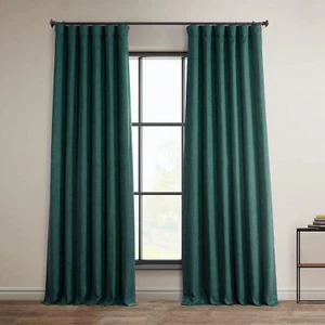 HPD Half Price Drapes Faux Linen Textured Room Darkening Curtains for Bedroom 96 - Picture 1 of 9
