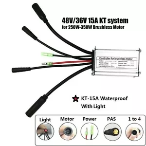 E-Bike Controller 36V/48V KT-15A For 250W 350W Brushless Motor Electric Bicycle - Picture 1 of 14
