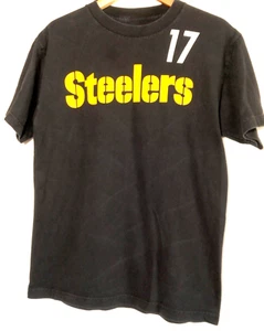 Pittsburgh Steelers Mike Wallace Shirt Reebok Medium NFL Black Football #17 - Picture 1 of 7