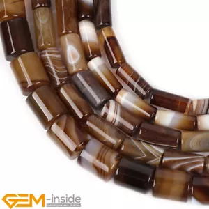 Botswana Agate Natural Gemstone Column Tube Spacer Beads For Jewelry Making 15" - Bild 1 von 38