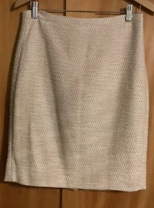 J Crew The Pencil Skirt Peach And Ivory Knit Fully Lined Office Size 6 - Picture 1 of 5