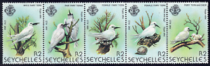 1981 Seychelles SC# 468a.-e. - Bird Type of 1960 - strip of 5 - M-NH