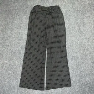 Robert Louis Pants Womens Size M Gray Black pull on wide leg Business Casual - Picture 1 of 11