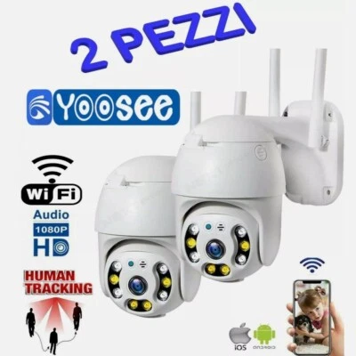 2 Pezzi Telecamera Esterna YOSEE CAM PTZ WIFI CAMERA WIRELESS ESTERNO SMART NEW - Immagine 1 di 4
