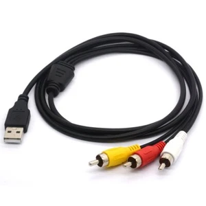 USB to 3RCA Cable, USB Male to 3 RCA Male Splitter Lead Camcorder Audio Video... - Picture 1 of 5