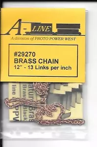 Brass Chain Aline #29270 - 12" 13 Links Per Inch - Ideal For Large Scale Trains - Picture 1 of 1
