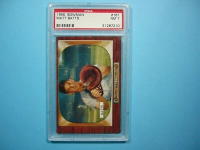 1955 BOWMAN MLB BASEBALL CARD #161 MATT BATTS NM PSA 7 SHARP!! ORIOLES '55 - Image 1 of 3