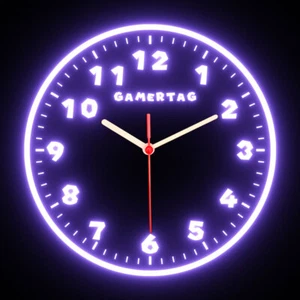 GamerTag Game Room Personalized Custom Made Night Light Flexible Neon Wall Clock - Picture 1 of 86