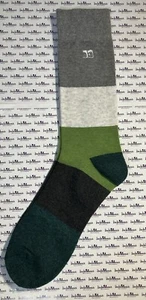JOE’S JEANS - Mens Cotton Socks - Green & Gray Striped Design -New Without Tags - Picture 1 of 1