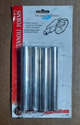 Paquete de 4 tubos de mascarpone de pastelería Cannoli Form Norpro de 5,75" de acero inoxidable Foto 1 de 3