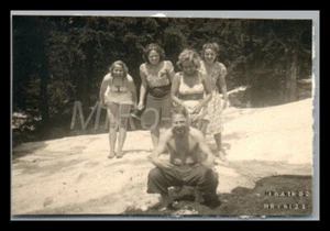 Foto, Maid a.Kiel, Urlaub in Petzer/Tschechien, Baden im Bergsee 1944, 5026-1409 - Bild 1 von 2