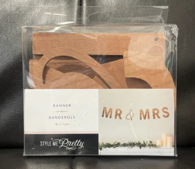 Style Me Pretty: MR and MRS: Wood Banner, NEW in Box, 5ft, Free Shipping!! - Image 1 of 4