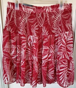 NWT Banana Republic Womens Med Tall Red Floral Skirt - Picture 1 of 4