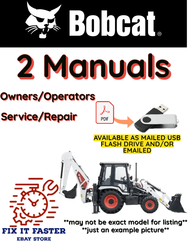 BOBCAT B250 BACKHOE LOADER OPERATORS OWNERS SERVICE REPAIR SHOP MANUAL PDF USB - Image 1 of 4