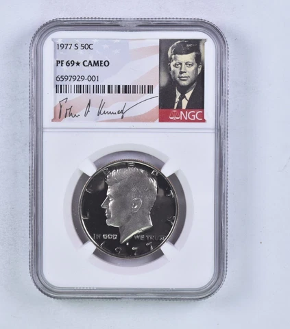 1977 S Kennedy Half Dollar 50c NGC PF69 CAM CAMEO ✯  ✯ STAR Rare Proof ✯ ✯ Cover