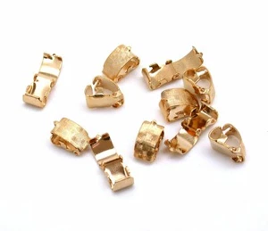 Seis cierres plegables chapados en oro de 11 mm x 6,7 mm .439 x .265 pulgadas CF125 - Imagen 1 de 1