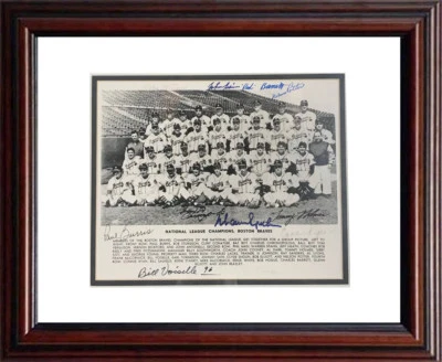 1948 Boston Braves N.L. Champs Team Signed PSA/DNA 8x10 Framed Photo Spahn Auto - Image 1 of 4