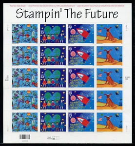 UNITED STATES SCOTT #3414/17 STAMPIN' THE FUTURE COMPLETE SHEET MINT NH - Picture 1 of 1