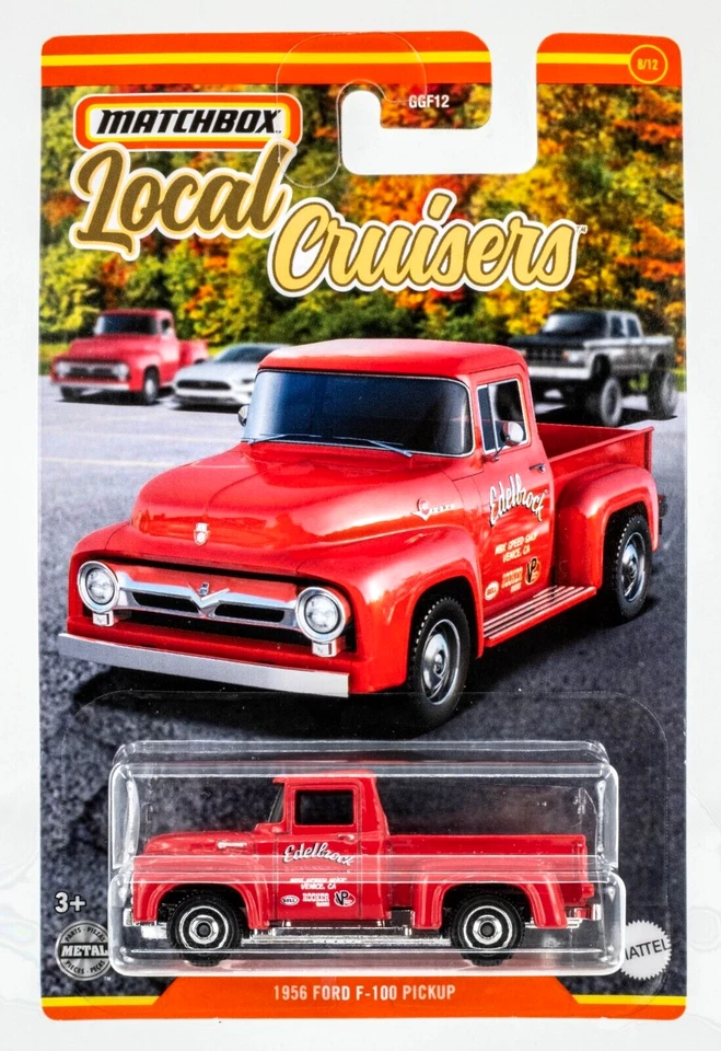 2022 Matchbox Local Cruisers #8 1956 Ford F-100 Pickup RED | EDELBROCK | FSC - Image 1 of 1