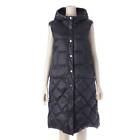 Auth Max Mara The Cube Quilted Hooded Nylon Down Vest 23929101376 Navy 36(202935