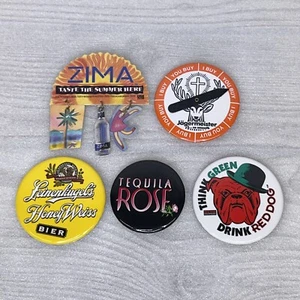 Vintage Alcohol Pins Zima Jagermeister Red Dog Tequila Rose Leinenkugel Lot of 5 - Picture 1 of 12