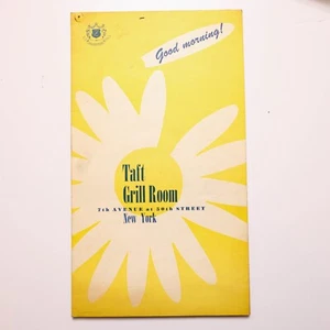 Taft Hotel New York Taft Grill Room Frühstückskarte 50er Jahre selten - Bild 1 von 3
