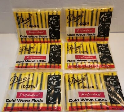 Lot of 6 Dozen Diane Professional Cold Wave Perming Rods Mint In Packages 72pcs - Image 1 of 4