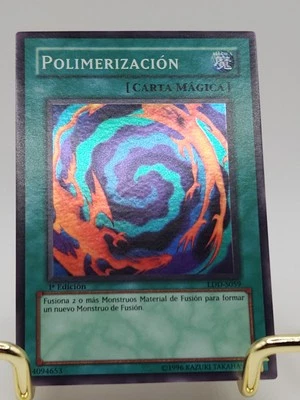 Yugioh Polymerization LOB-S059 1st Edition Super Rare Spanish Near Mint - Image 1 of 4