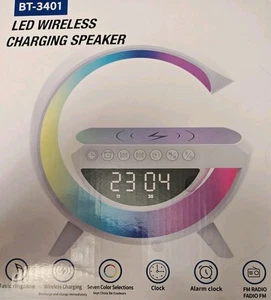 Smart Wireless Fast Charger, Speaker & Night Light – 3-in-1 Alarm Clock RGB - Picture 1 of 4